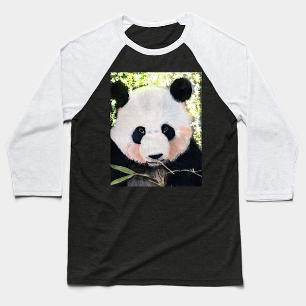 Panda Bear Baseball T-Shirt by teenamarie23art